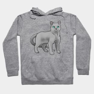 Cat - Russian Blue - Light Gray Hoodie